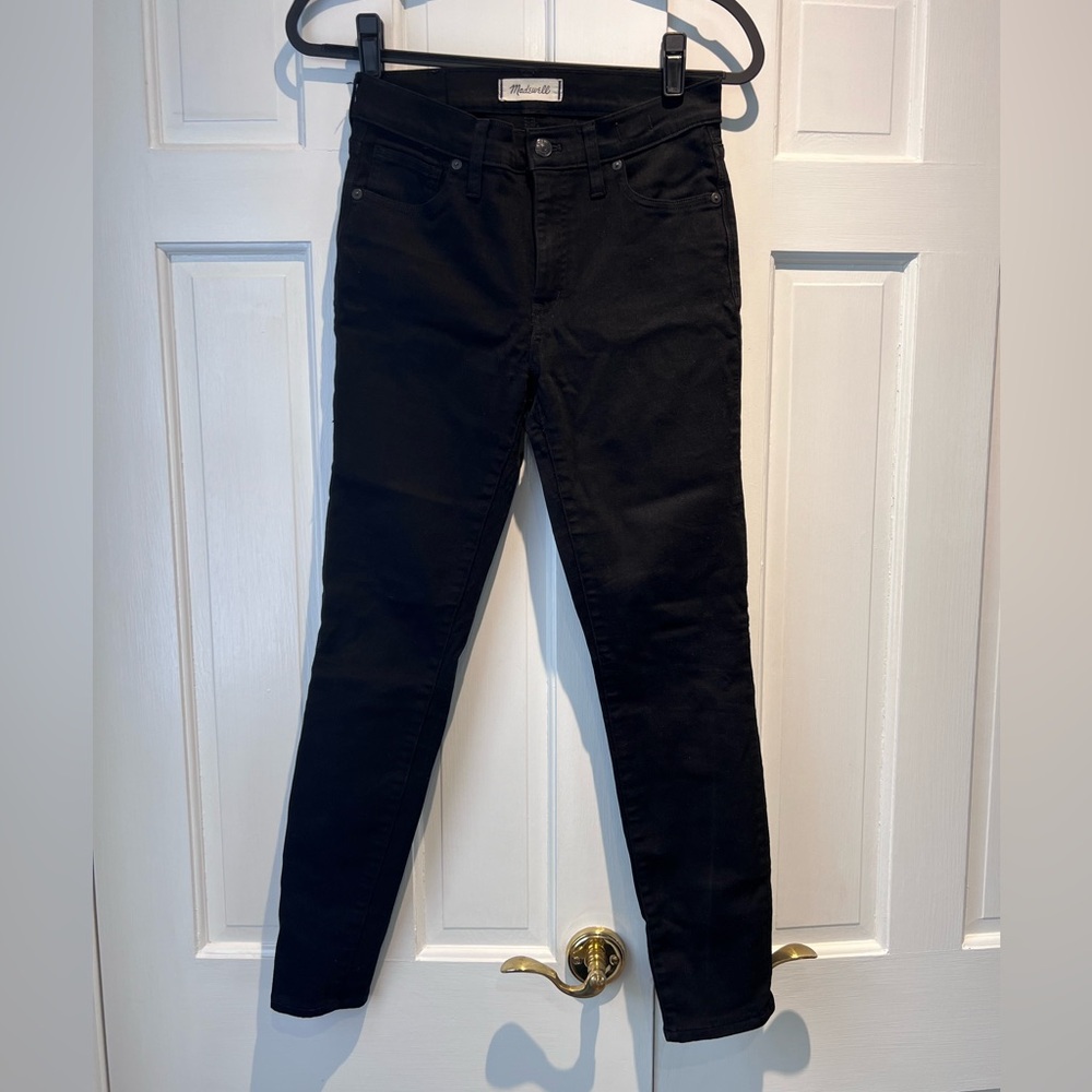 Madewell 9” High Rise Skinny Black Denim, Size 27